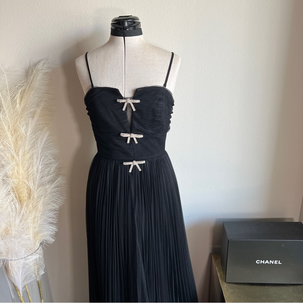 NWT Lucy Paris Black Tulle Maxi Dress Gown - Picture 10 of 12